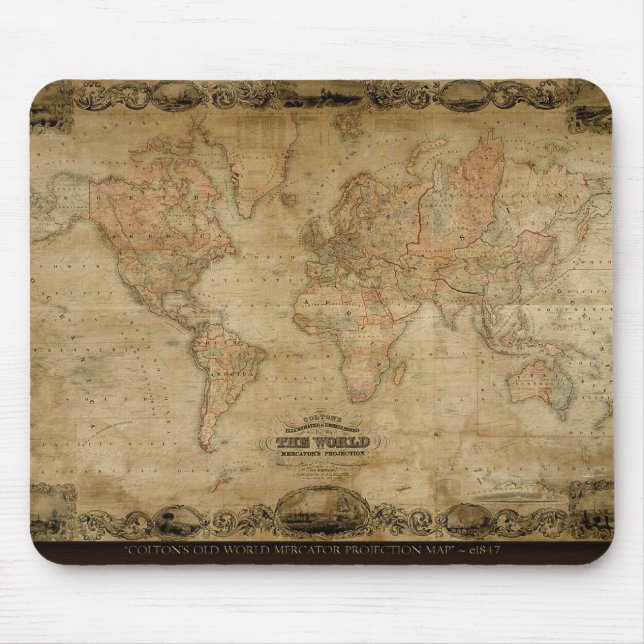 Tapis De Souris Colton's Antique Map Mousepad (Devant)