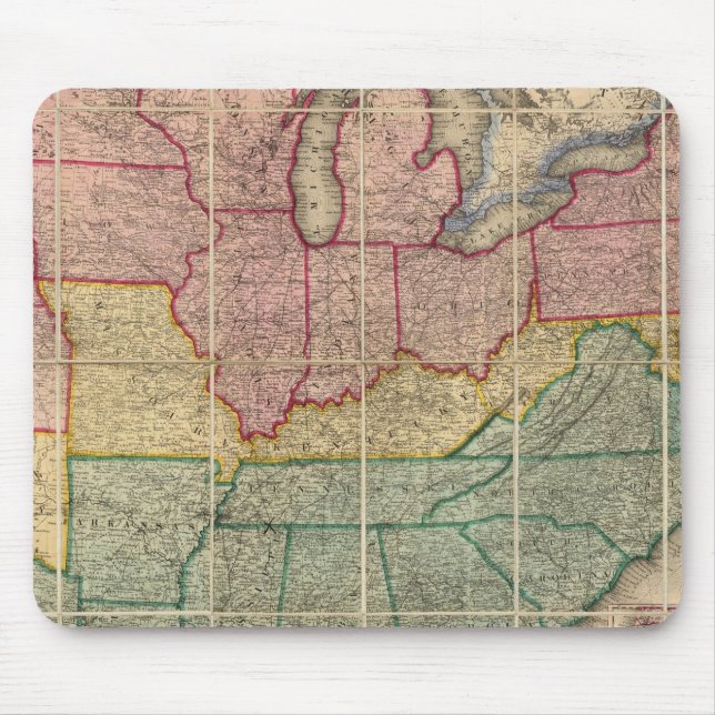 Tapis De Souris Colton's Railroad and County Map, États-Unis (Devant)