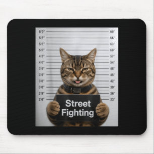 Tapis De Souris Combat de rue humour de chat drôle pour chaton ani
