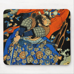 TAPIS DE SOURIS COMBAT DE SAMOURAÏ CONTRE UN MONSTRE