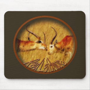 Tapis De Souris Combat rouge de Letchwe, mousepads de safari de