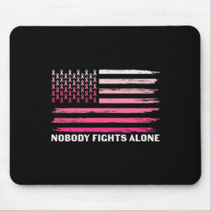 Tapis De Souris Combat Seul Le Cancer Du Sein Drapeau Usa Ruban Ro