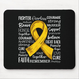 Tapis De Souris Combattant au ruban d'or pour soutenir la lutte co
