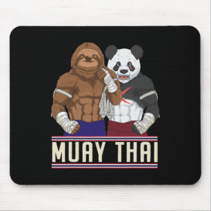 Tapis De Souris Combattant de kickboxing Muay Thai Paresseux Panda