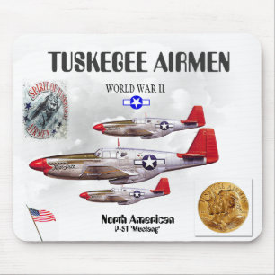 Tapis De Souris Combattant des AVIATEURS -301st de TUSKEGEE carré.