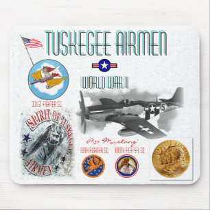 Tapis De Souris Combattant des AVIATEURS -301st de TUSKEGEE carré.