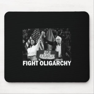 Tapis De Souris Combattons l'oligarchie Bernie Sanders et Aoc Libe