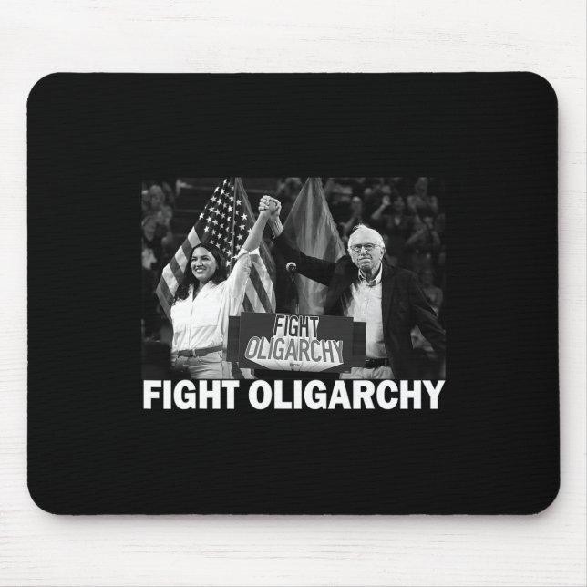 Tapis De Souris Combattons l'oligarchie Bernie Sanders et Aoc Libe (Devant)