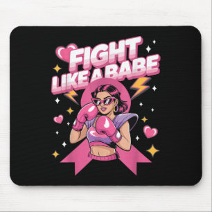 Tapis De Souris Combattre Comme Un Bébé Rose Boxe Cerveau Cancer d