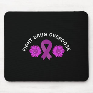 Tapis De Souris Combattre l'overdose de ruban violet Floral Flower