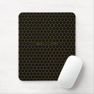 Tapis De Souris Combe de miel jaune noir simple et moderne Nom per