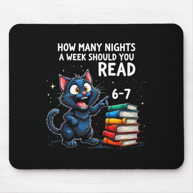 Tapis De Souris Combien de soirées par semaine devriez-vous lire_  (Devant)