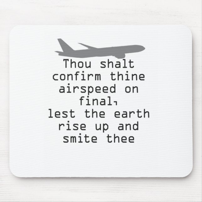 Tapis De Souris Commandement d'humour d'aviation (Devant)