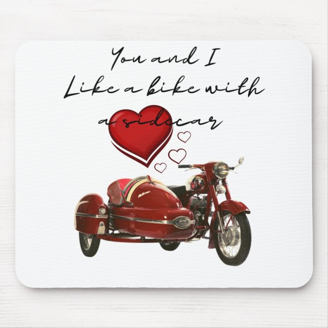Tapis De Souris Comme Une Moto Avec Sidecar (Devant)