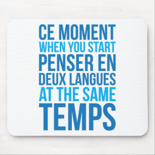 Tapis De Souris Commencez en Deux Langues de Penser aux mêmes