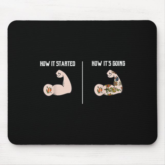 Tapis De Souris Comment ça a commencé _ Amateurs de tatouage Chemi (Devant)
