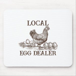 Tapis De Souris Commerçant d'oeufs local poulet rétro drôle agricu