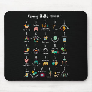Tapis De Souris Compétences d'adaptation Abc Alphabet Autosoins Sa