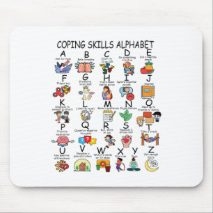 Tapis De Souris Compétences d'adaptation en santé Alphabet Enseign