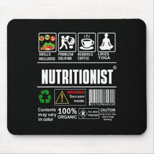 Tapis De Souris Compétences d'étiquette de nutritionniste Sarcasme