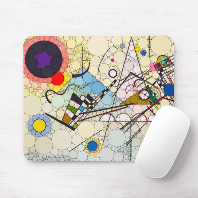 Tapis De Souris Composition 8, Points par Après Wassily Kandinsky (Avec souris)