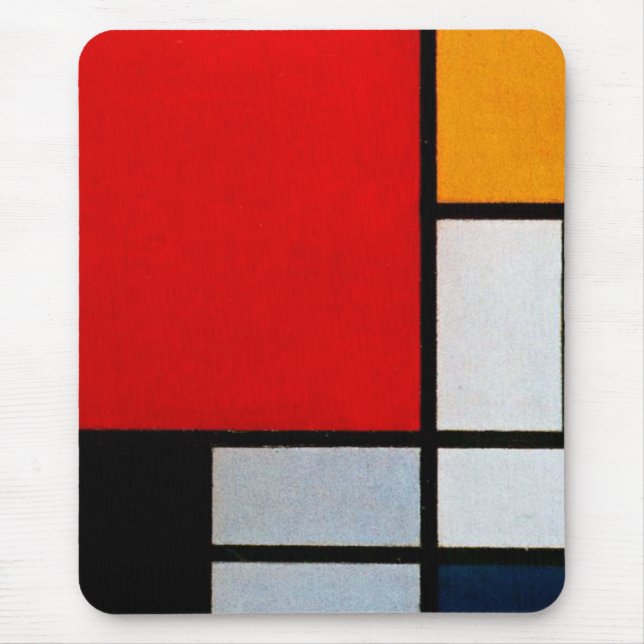 Tapis De Souris Composition avec grand plan rouge (Devant)