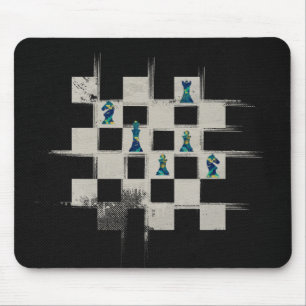 Tapis De Souris Composition en pièces d'échecs d'échiquier et d