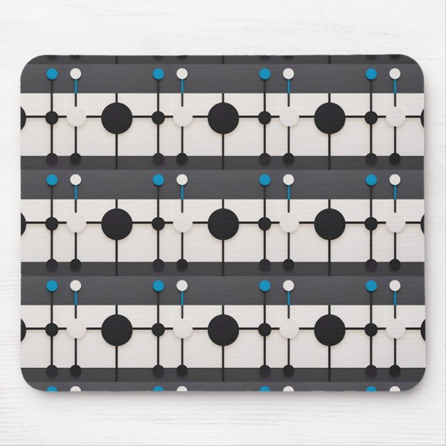 Tapis De Souris Composition géométrique abstraite avec cercles (Devant)
