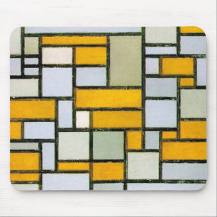 Tapis De Souris Composition Jaune et Gris, Mondrian