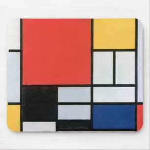 Tapis De Souris Composition Red, Yellow, Blue, Black, Mondrian