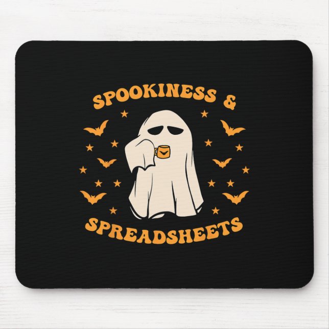 Tapis De Souris Comptable D'Halloween B (Devant)