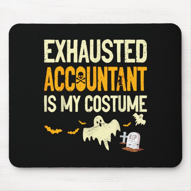 Tapis De Souris Comptable épuisé Cpa Halloween Drôle Comptable (Devant)