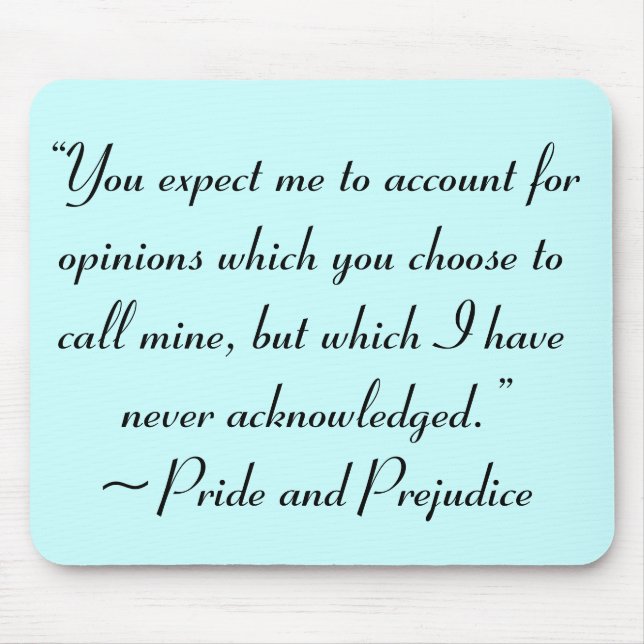 Tapis De Souris Compte rendu des opinions Jane Austen Citation (Devant)