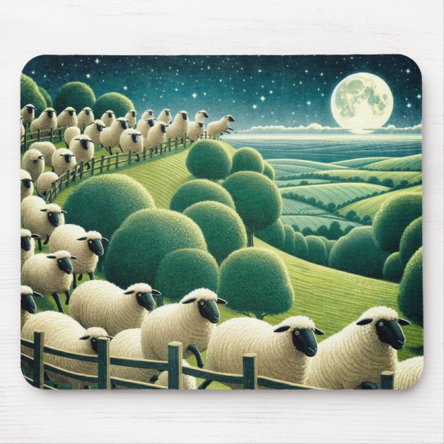Tapis De Souris Compter les moutons (Devant)