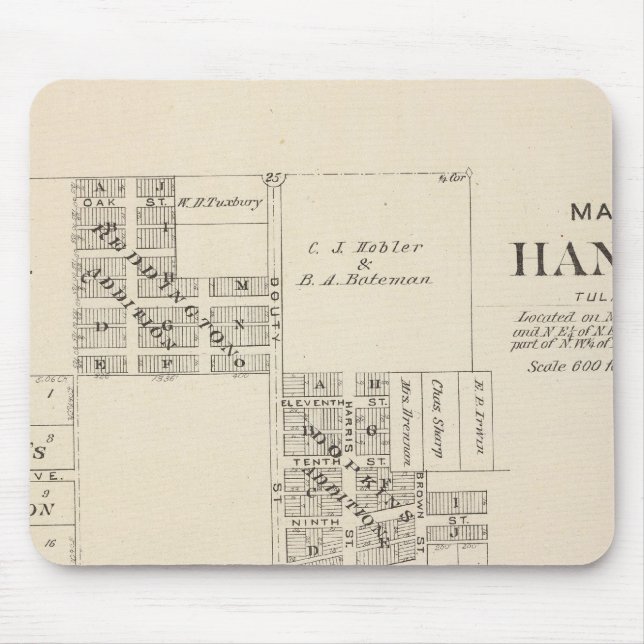 Tapis De Souris Comté de Hanford, Tulare (Devant)