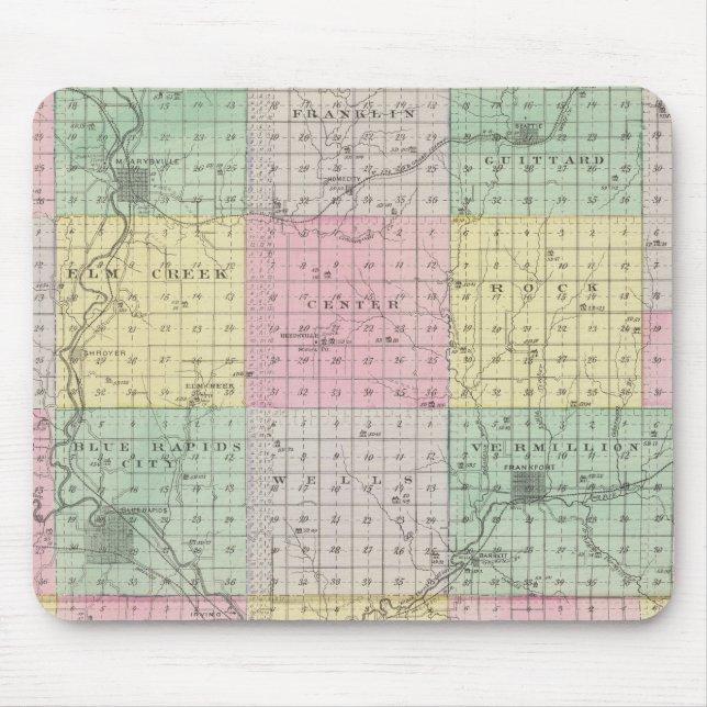 Tapis De Souris Comté de Marshall et Irving, Kansas (Devant)