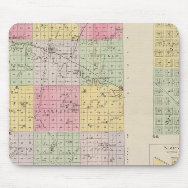 Tapis De Souris Comté de Mitchell, Cawker City, Simpson, Kansas (Devant)