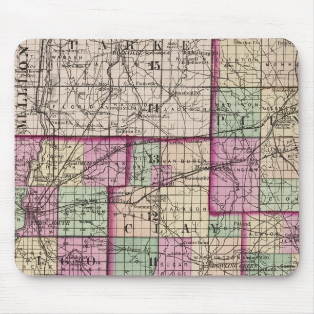 Tapis De Souris Comté de Putnam et comté de Vigo (Devant)
