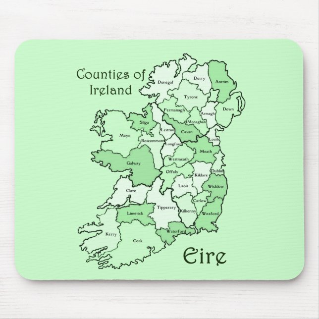 Tapis De Souris Comtés de carte de l'Irlande (Devant)