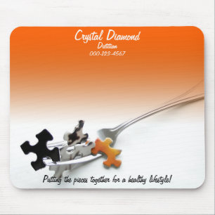 Tapis De Souris Concept de puzzle de santé Orange Ombre Modèle