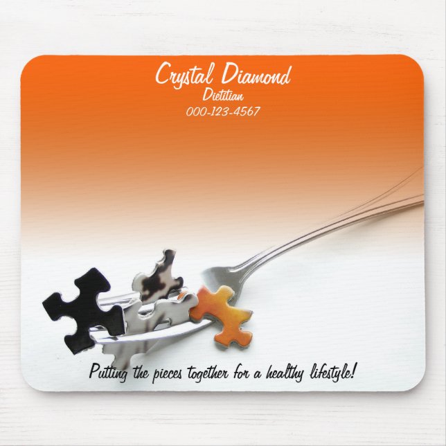 Tapis De Souris Concept de puzzle de santé Orange Ombre Modèle (Devant)