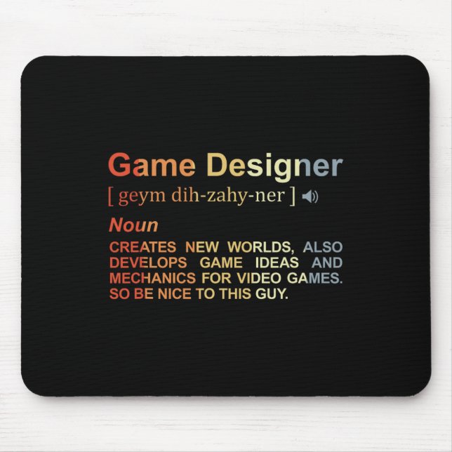Tapis De Souris Concepteur de jeux Définition Programmateur de jeu (Devant)
