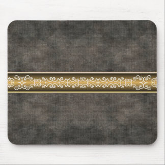 Tapis De Souris Concepteur en filigrane en cuir noir Mousepad