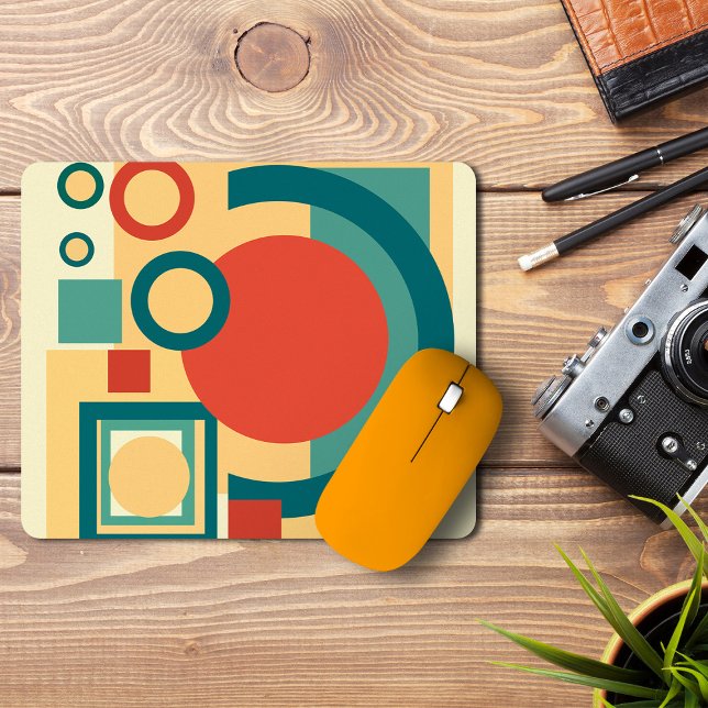 Tapis De Souris Conception Abstraite de Style Rétro Géométrique au (Retro Geometric Risograph Style Abstract Design. Mouse Pad)