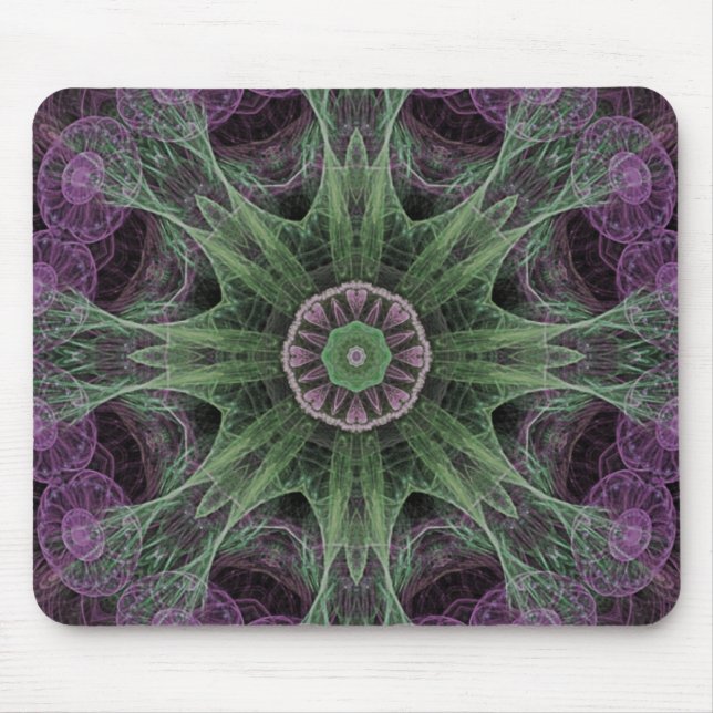 Tapis De Souris Conception Abstraite Moderne de Fractale Violette  (Devant)