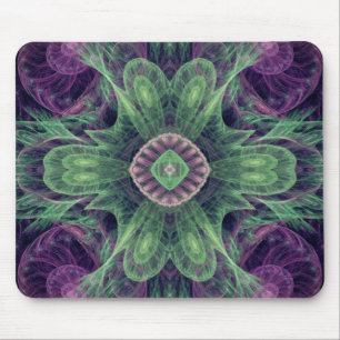 Tapis De Souris Conception Abstraite Moderne Fractale Violette et 
