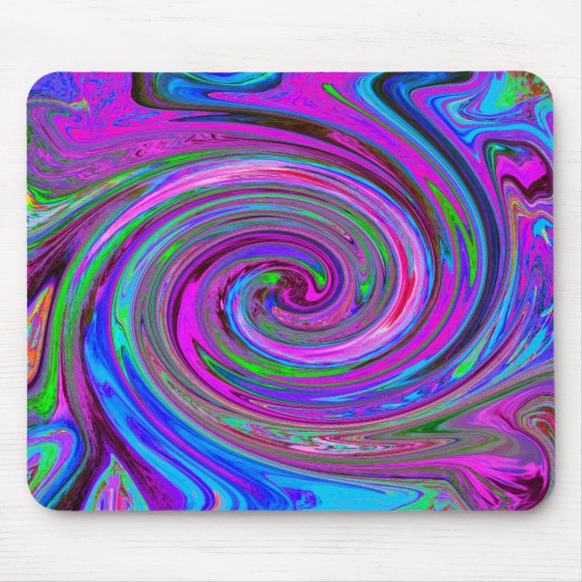 Tapis De Souris Conception Abstraite Rétro Tourbillon Magenta Colo (Devant)