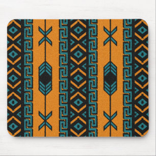Tapis De Souris Conception Aztèque Tribale Turquoise du Sud-Ouest