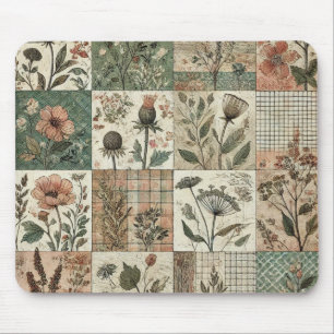 Tapis De Souris Conception brodée de courtepointe florale en patch