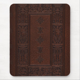 Tapis De Souris Conception Brown antique de livre de relief de